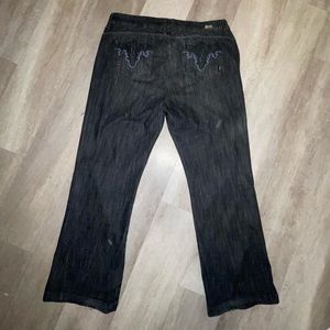 Baggy embroidered jeans